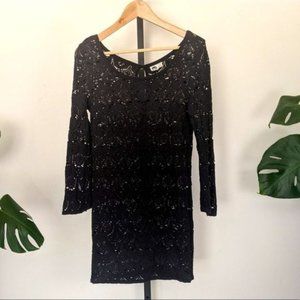 BOGO 💫🔴 Roxy S Black Lace Sheer Mini Dress Cover Up Sexy